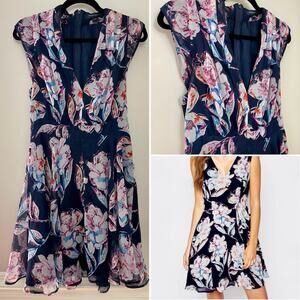 French Connection Feminine Shadow Bloom Floral Sleeveless Dress 8